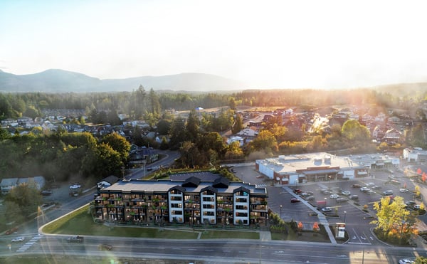 Aerial view of Richmond and Berkey's Corner