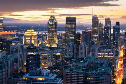 Vue sur le centre-ville de Montréal