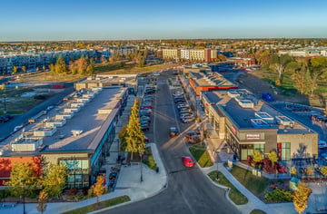 Vue aérienne centre commercial - Griesbach à Edmonton