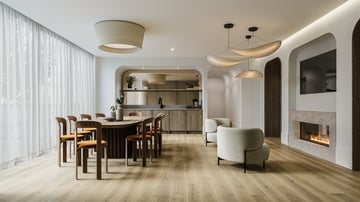 Lounge meublé avec foyer